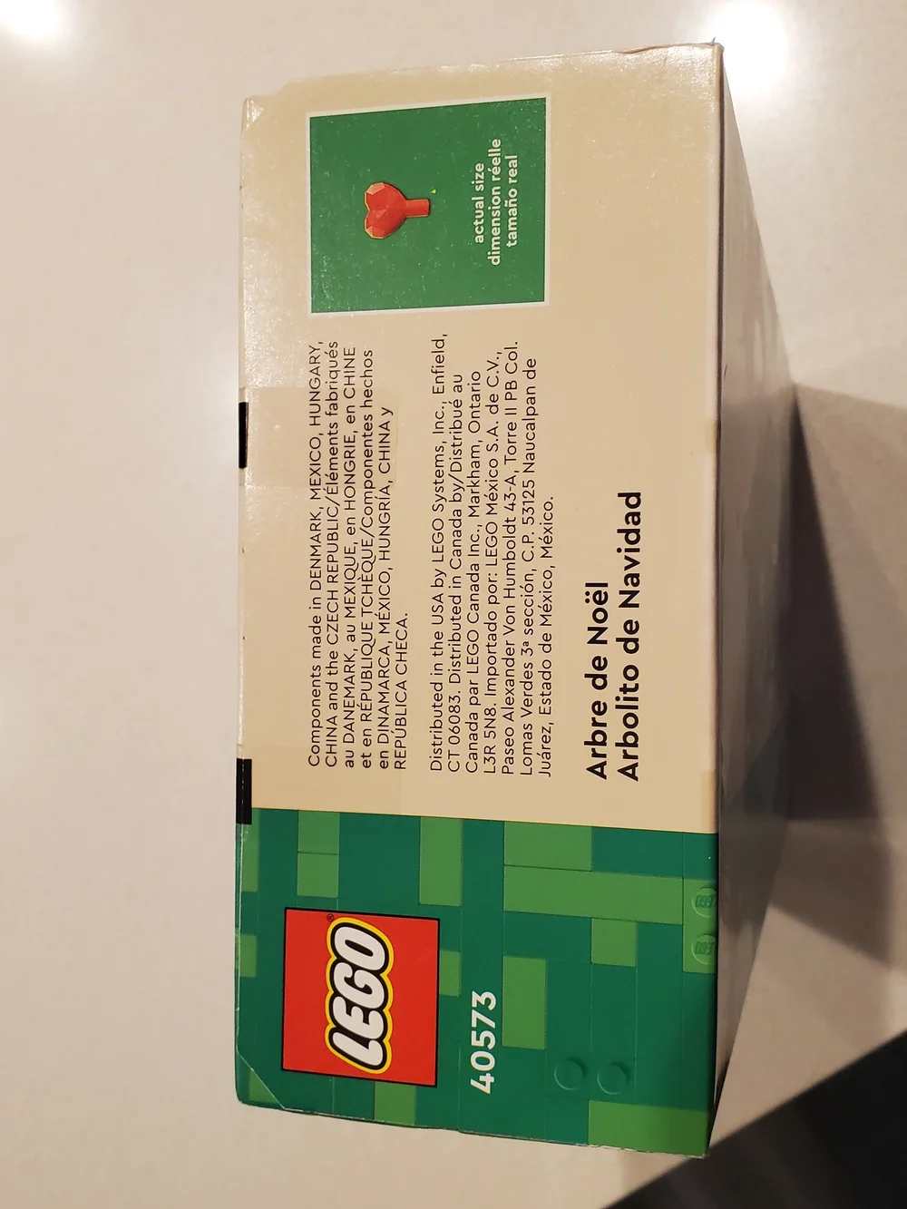 New in box. Lego Christmas Tree Set with Green, Red, Gold and White Elements
